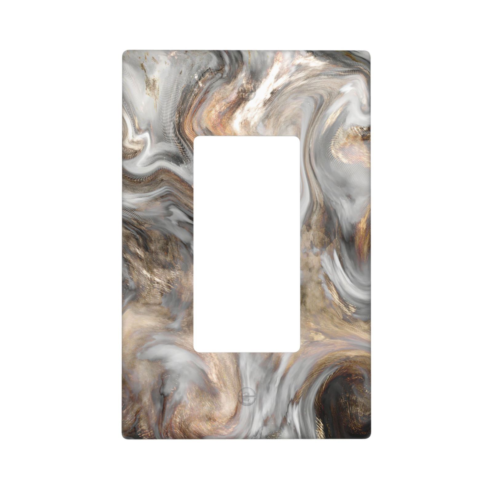 1Pcs Grey and Brown Swirl Marble – Granite Print Switch Plates And Outlet Covers Wall Plate Cover Light Switch Plate Unbreakable Polycarbonate Thermoplastic Decorative switch and socket covers for home kitchen decoration