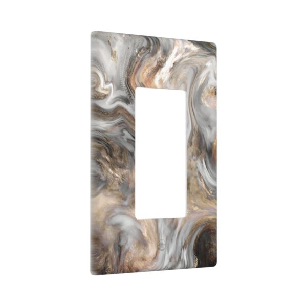1Pcs Grey and Brown Swirl Marble - Granite Print Switch Plates And Outlet Covers  Wall Plate Cover  Light Switch Plate  Unbreakable Polycarbonate Thermoplastic  Decorative switch and socket covers for home kitchen decoration - Image 5