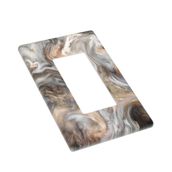 1Pcs Grey and Brown Swirl Marble - Granite Print Switch Plates And Outlet Covers  Wall Plate Cover  Light Switch Plate  Unbreakable Polycarbonate Thermoplastic  Decorative switch and socket covers for home kitchen decoration - Image 4