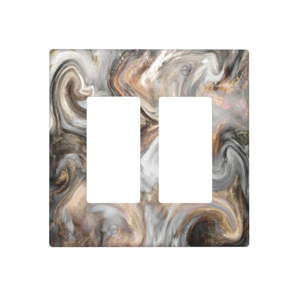 1Pcs Grey and Brown Swirl Marble - Granite Print Switch Plates And Outlet Covers  Wall Plate Cover  Light Switch Plate  Unbreakable Polycarbonate Thermoplastic  Decorative switch and socket covers for home kitchen decoration