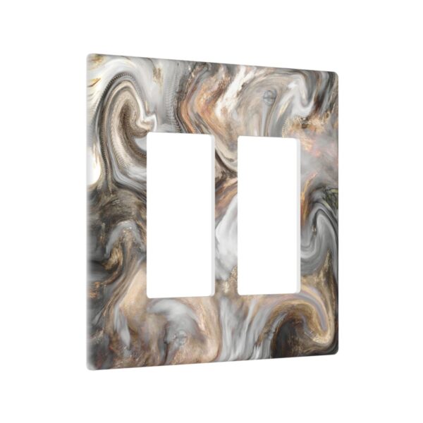 1Pcs Grey and Brown Swirl Marble - Granite Print Switch Plates And Outlet Covers  Wall Plate Cover  Light Switch Plate  Unbreakable Polycarbonate Thermoplastic  Decorative switch and socket covers for home kitchen decoration - Image 4
