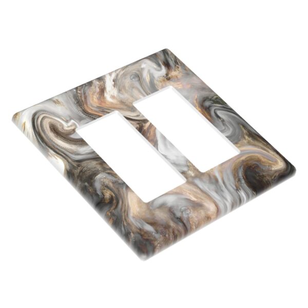 1Pcs Grey and Brown Swirl Marble - Granite Print Switch Plates And Outlet Covers  Wall Plate Cover  Light Switch Plate  Unbreakable Polycarbonate Thermoplastic  Decorative switch and socket covers for home kitchen decoration - Image 3