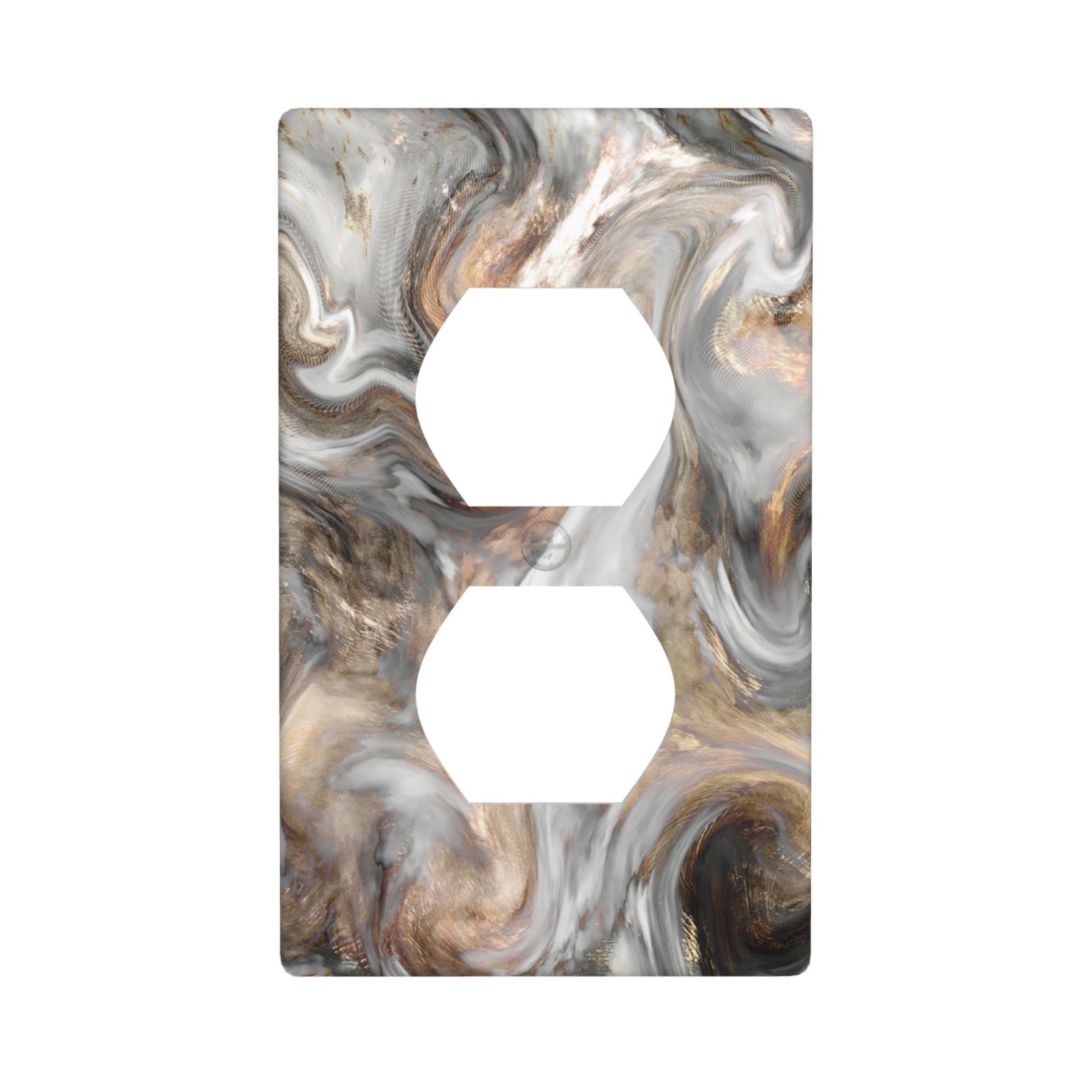 1Pcs Grey and Brown Swirl Marble – Granite Print Switch Plates And Outlet Covers Wall Plate Cover Light Switch Plate Unbreakable Polycarbonate Thermoplastic Decorative switch and socket covers for home kitchen decoration