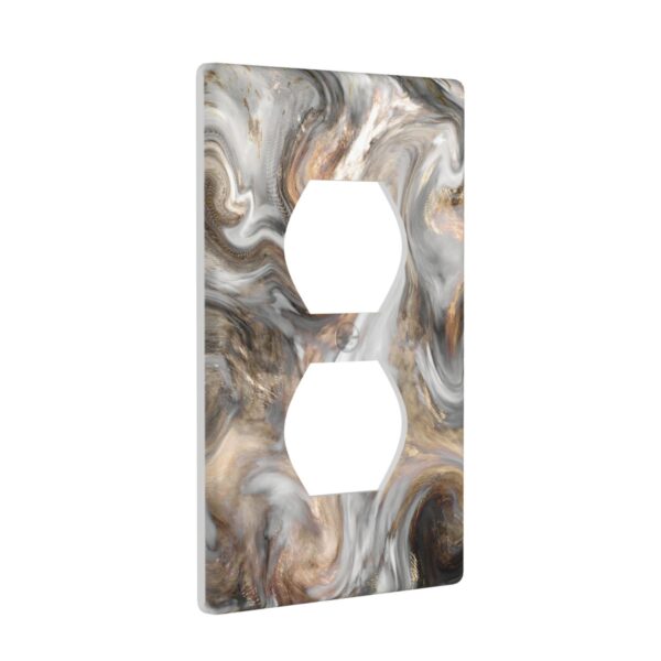 1Pcs Grey and Brown Swirl Marble - Granite Print Switch Plates And Outlet Covers  Wall Plate Cover  Light Switch Plate  Unbreakable Polycarbonate Thermoplastic  Decorative switch and socket covers for home kitchen decoration - Image 2