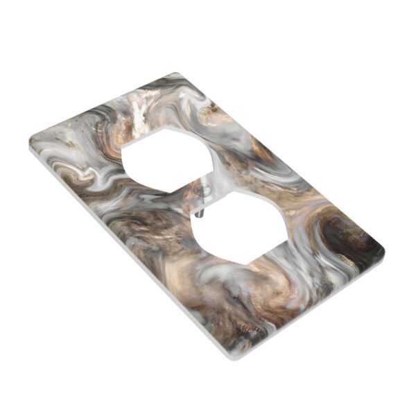 1Pcs Grey and Brown Swirl Marble - Granite Print Switch Plates And Outlet Covers  Wall Plate Cover  Light Switch Plate  Unbreakable Polycarbonate Thermoplastic  Decorative switch and socket covers for home kitchen decoration - Image 3