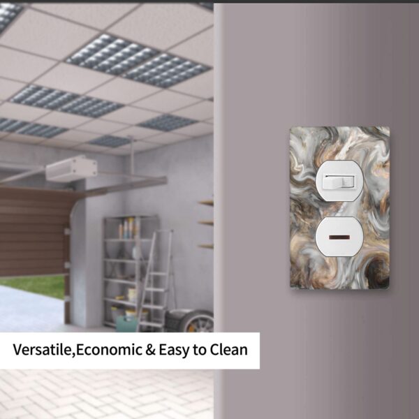 1Pcs Grey and Brown Swirl Marble - Granite Print Switch Plates And Outlet Covers  Wall Plate Cover  Light Switch Plate  Unbreakable Polycarbonate Thermoplastic  Decorative switch and socket covers for home kitchen decoration - Image 4