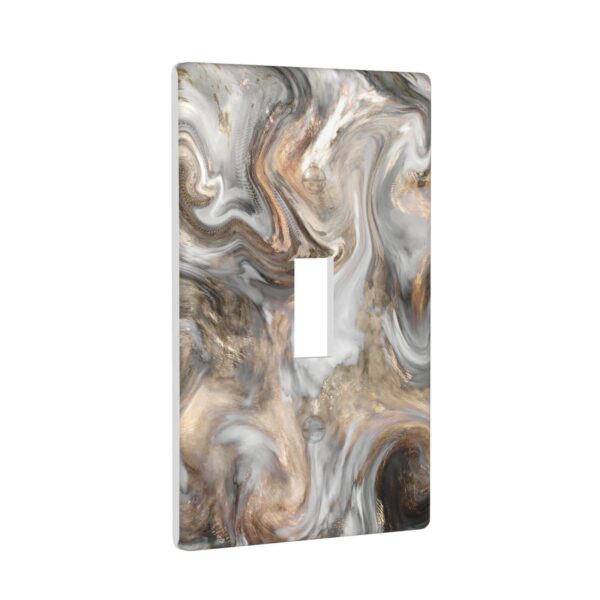 1Pcs Grey and Brown Swirl Marble - Granite Print Switch Plates And Outlet Covers  Wall Plate Cover  Light Switch Plate  Unbreakable Polycarbonate Thermoplastic  Decorative switch and socket covers for home kitchen decoration - Image 3