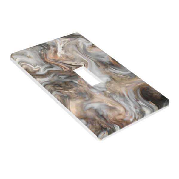 1Pcs Grey and Brown Swirl Marble - Granite Print Switch Plates And Outlet Covers  Wall Plate Cover  Light Switch Plate  Unbreakable Polycarbonate Thermoplastic  Decorative switch and socket covers for home kitchen decoration - Image 2