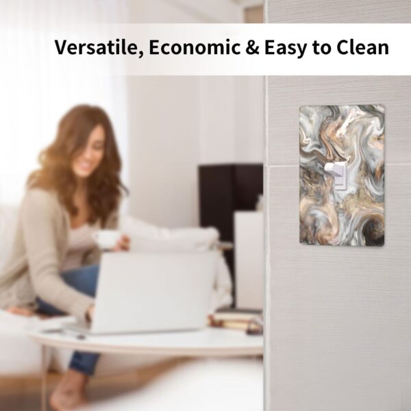 1Pcs Grey and Brown Swirl Marble - Granite Print Switch Plates And Outlet Covers  Wall Plate Cover  Light Switch Plate  Unbreakable Polycarbonate Thermoplastic  Decorative switch and socket covers for home kitchen decoration - Image 4