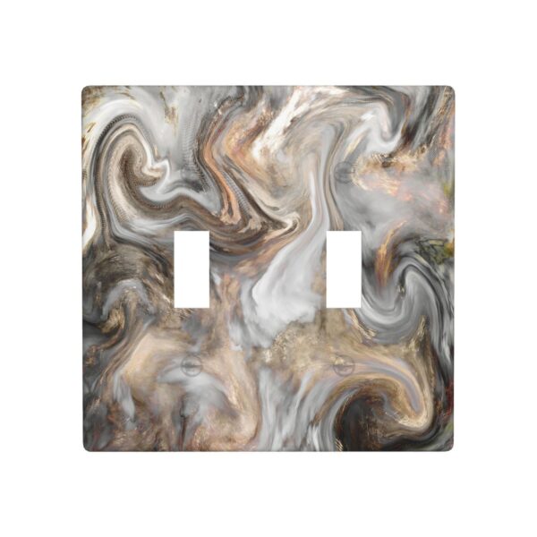 1Pcs Grey and Brown Swirl Marble - Granite Print Switch Plates And Outlet Covers  Wall Plate Cover  Light Switch Plate  Unbreakable Polycarbonate Thermoplastic  Decorative switch and socket covers for home kitchen decoration