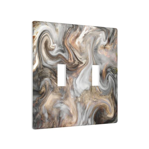 1Pcs Grey and Brown Swirl Marble - Granite Print Switch Plates And Outlet Covers  Wall Plate Cover  Light Switch Plate  Unbreakable Polycarbonate Thermoplastic  Decorative switch and socket covers for home kitchen decoration - Image 3