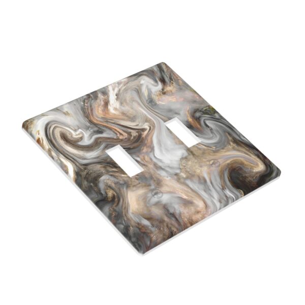 1Pcs Grey and Brown Swirl Marble - Granite Print Switch Plates And Outlet Covers  Wall Plate Cover  Light Switch Plate  Unbreakable Polycarbonate Thermoplastic  Decorative switch and socket covers for home kitchen decoration - Image 2