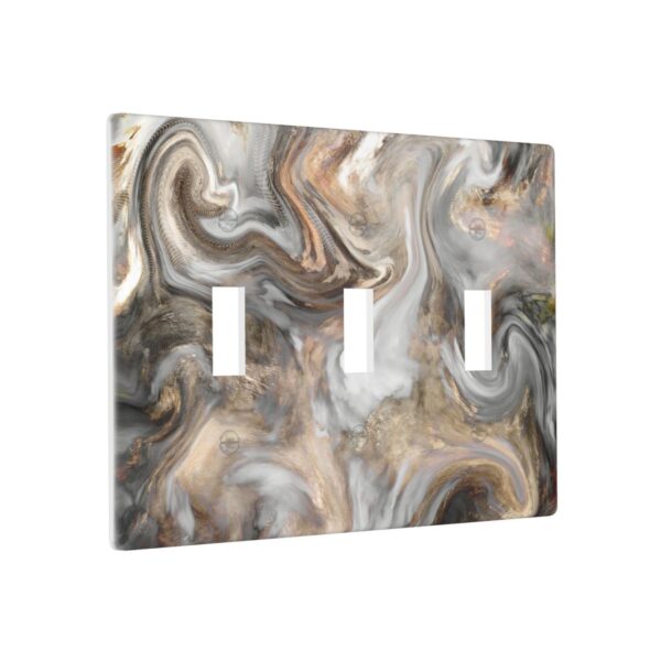 1Pcs Grey and Brown Swirl Marble - Granite Print Switch Plates And Outlet Covers  Wall Plate Cover  Light Switch Plate  Unbreakable Polycarbonate Thermoplastic  Decorative switch and socket covers for home kitchen decoration - Image 5