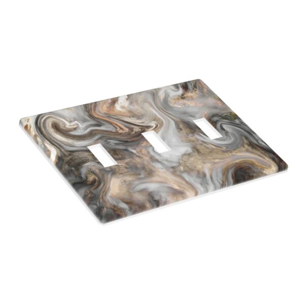 1Pcs Grey and Brown Swirl Marble - Granite Print Switch Plates And Outlet Covers  Wall Plate Cover  Light Switch Plate  Unbreakable Polycarbonate Thermoplastic  Decorative switch and socket covers for home kitchen decoration - Image 2
