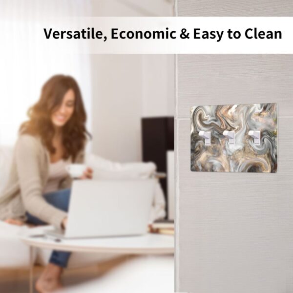 1Pcs Grey and Brown Swirl Marble - Granite Print Switch Plates And Outlet Covers  Wall Plate Cover  Light Switch Plate  Unbreakable Polycarbonate Thermoplastic  Decorative switch and socket covers for home kitchen decoration - Image 3