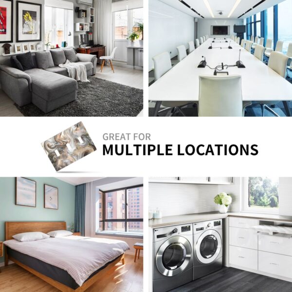 1Pcs Grey and Brown Swirl Marble - Granite Print Switch Plates And Outlet Covers  Wall Plate Cover  Light Switch Plate  Unbreakable Polycarbonate Thermoplastic  Decorative switch and socket covers for home kitchen decoration - Image 6