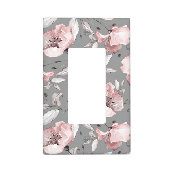 1Pcs Grey and pink floral decoration Wall Switch Cover Plate  Wall Plate Cover  Outlet Covers Wall Plate  For bedroom room decoration