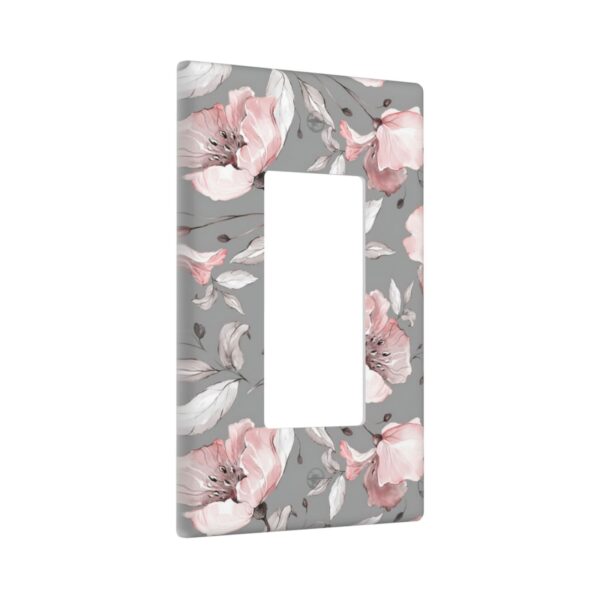1Pcs Grey and pink floral decoration Wall Switch Cover Plate  Wall Plate Cover  Outlet Covers Wall Plate  For bedroom room decoration - Image 2