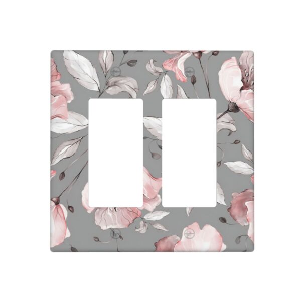 1Pcs Grey and pink floral decoration Wall Switch Cover Plate  Wall Plate Cover  Outlet Covers Wall Plate  For bedroom room decoration