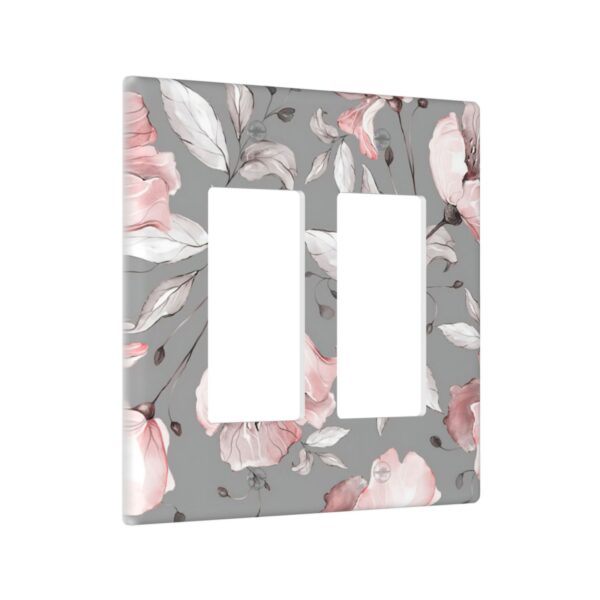 1Pcs Grey and pink floral decoration Wall Switch Cover Plate  Wall Plate Cover  Outlet Covers Wall Plate  For bedroom room decoration - Image 3