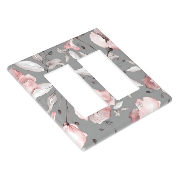 1Pcs Grey and pink floral decoration Wall Switch Cover Plate  Wall Plate Cover  Outlet Covers Wall Plate  For bedroom room decoration - Image 2