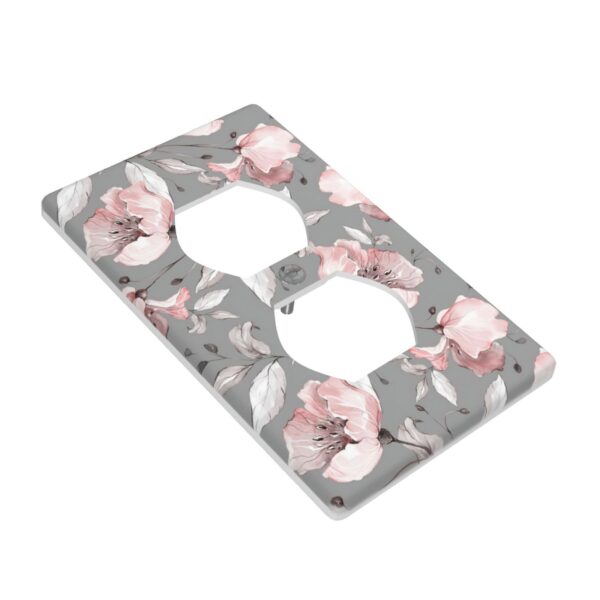1Pcs Grey and pink floral decoration Wall Switch Cover Plate  Wall Plate Cover  Outlet Covers Wall Plate  For bedroom room decoration - Image 3