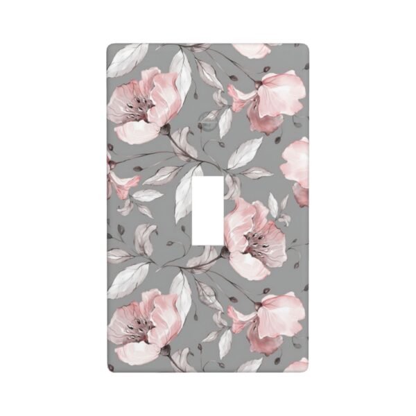 1Pcs Grey and pink floral decoration Wall Switch Cover Plate  Wall Plate Cover  Outlet Covers Wall Plate  For bedroom room decoration