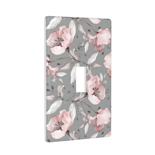 1Pcs Grey and pink floral decoration Wall Switch Cover Plate  Wall Plate Cover  Outlet Covers Wall Plate  For bedroom room decoration - Image 3