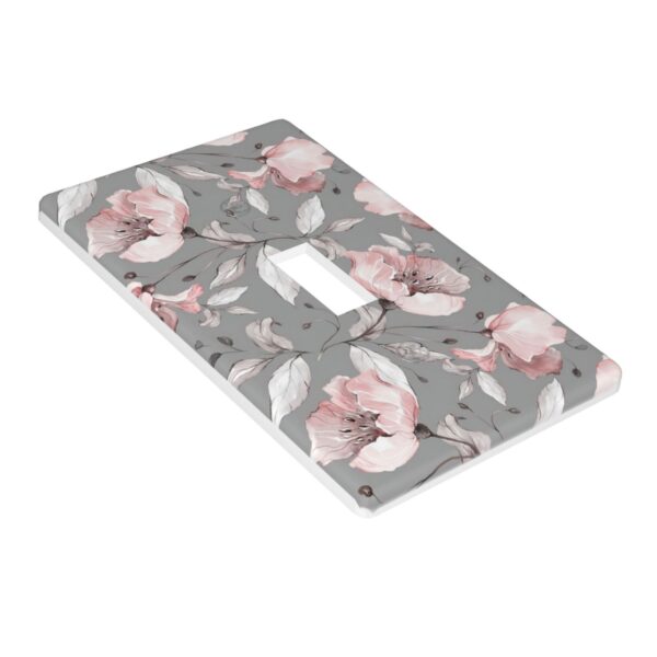 1Pcs Grey and pink floral decoration Wall Switch Cover Plate  Wall Plate Cover  Outlet Covers Wall Plate  For bedroom room decoration - Image 2