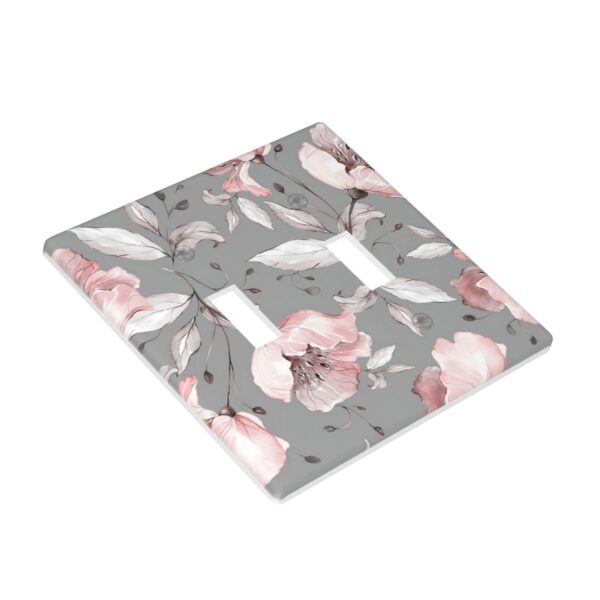 1Pcs Grey and pink floral decoration Wall Switch Cover Plate  Wall Plate Cover  Outlet Covers Wall Plate  For bedroom room decoration - Image 2