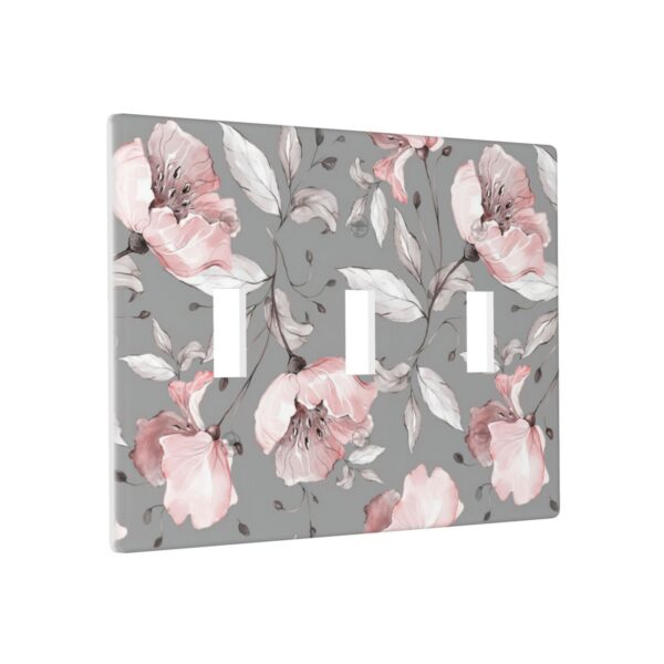 1Pcs Grey and pink floral decoration Wall Switch Cover Plate  Wall Plate Cover  Outlet Covers Wall Plate  For bedroom room decoration - Image 3
