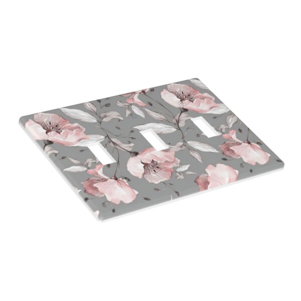 1Pcs Grey and pink floral decoration Wall Switch Cover Plate  Wall Plate Cover  Outlet Covers Wall Plate  For bedroom room decoration - Image 2