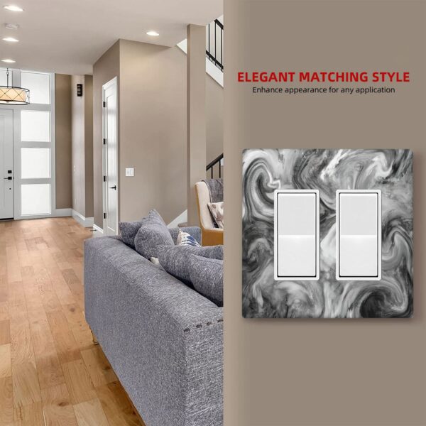 1Pcs Grey Swirl Marble - Granite Print Wall Switch Cover Plate  Wall Plate Cover  Outlet Covers Wall Plate  For bedroom room decoration - Image 4