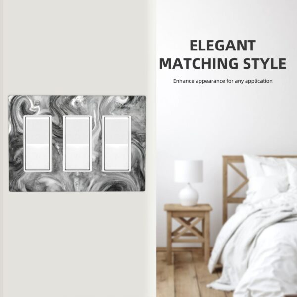 1Pcs Grey Swirl Marble - Granite Print Wall Switch Cover Plate  Wall Plate Cover  Outlet Covers Wall Plate  For bedroom room decoration - Image 4