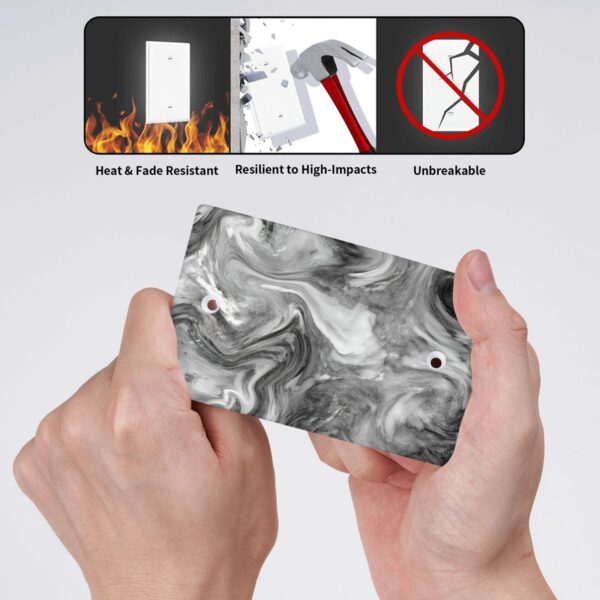 1Pcs Grey Swirl Marble - Granite Print Wall Switch Cover Plate  Wall Plate Cover  Outlet Covers Wall Plate  For bedroom room decoration - Image 4
