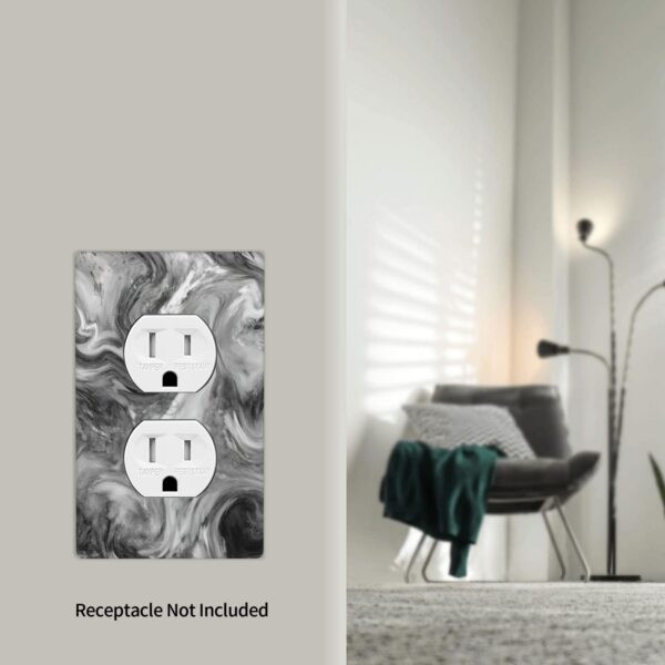 1Pcs Grey Swirl Marble - Granite Print Wall Switch Cover Plate  Wall Plate Cover  Outlet Covers Wall Plate  For bedroom room decoration - Image 4