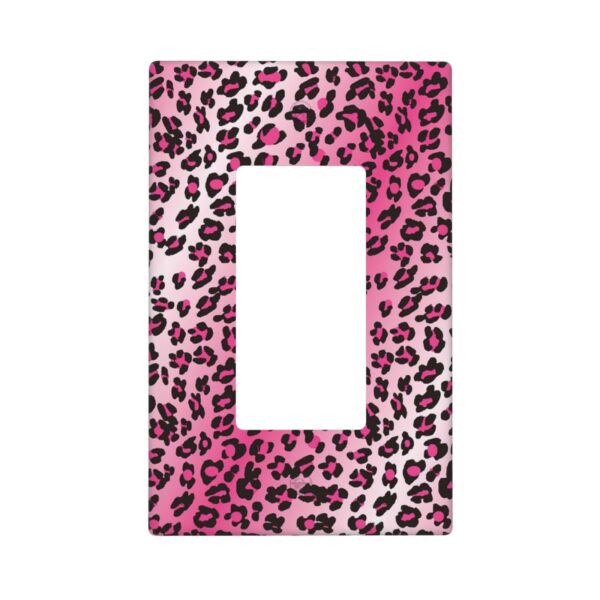 1Pcs Pink Leopard Wall Switch Cover Plate  Wall Plate Cover  Outlet Covers Wall Plate  For bedroom room decoration