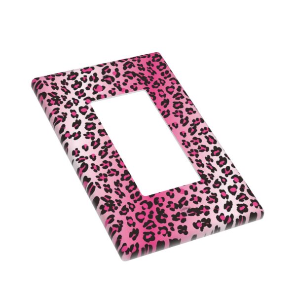 1Pcs Pink Leopard Wall Switch Cover Plate  Wall Plate Cover  Outlet Covers Wall Plate  For bedroom room decoration - Image 3