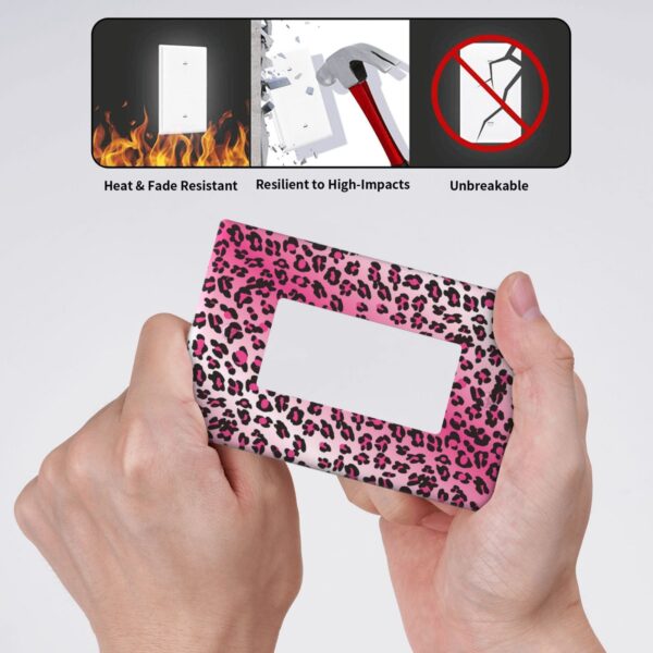 1Pcs Pink Leopard Wall Switch Cover Plate  Wall Plate Cover  Outlet Covers Wall Plate  For bedroom room decoration - Image 4