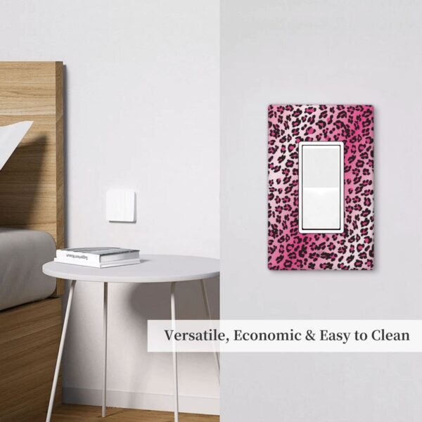 1Pcs Pink Leopard Wall Switch Cover Plate  Wall Plate Cover  Outlet Covers Wall Plate  For bedroom room decoration - Image 5