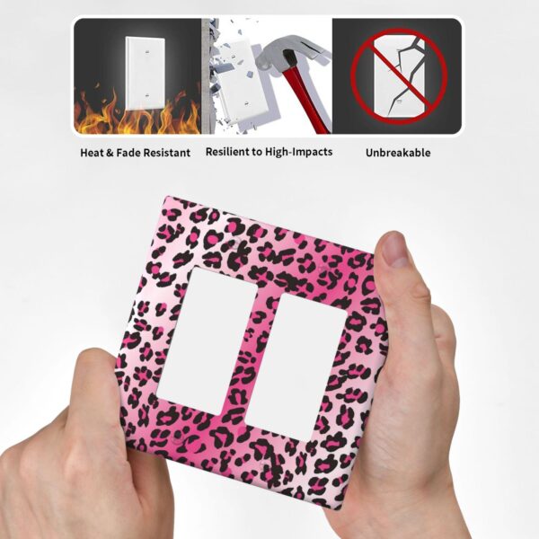 1Pcs Pink Leopard Wall Switch Cover Plate  Wall Plate Cover  Outlet Covers Wall Plate  For bedroom room decoration - Image 5
