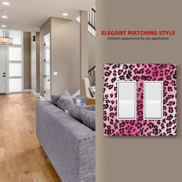 1Pcs Pink Leopard Wall Switch Cover Plate  Wall Plate Cover  Outlet Covers Wall Plate  For bedroom room decoration - Image 4