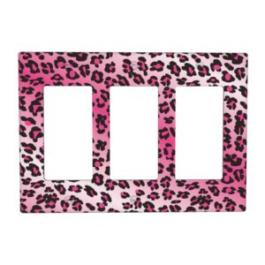 1Pcs Pink Leopard Wall Switch Cover Plate  Wall Plate Cover  Outlet Covers Wall Plate  For bedroom room decoration