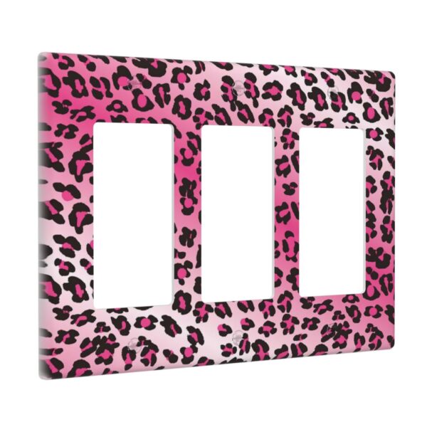 1Pcs Pink Leopard Wall Switch Cover Plate  Wall Plate Cover  Outlet Covers Wall Plate  For bedroom room decoration - Image 2