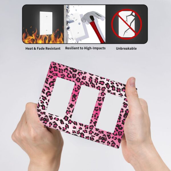 1Pcs Pink Leopard Wall Switch Cover Plate  Wall Plate Cover  Outlet Covers Wall Plate  For bedroom room decoration - Image 6