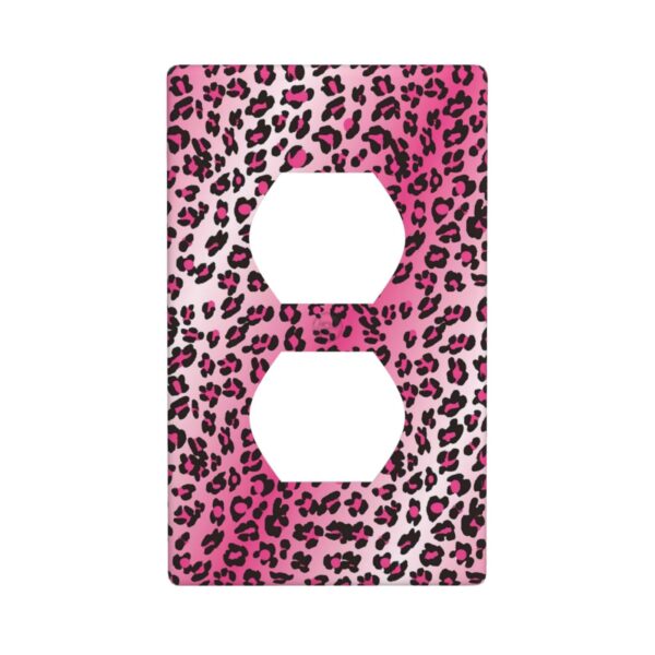 1Pcs Pink Leopard Wall Switch Cover Plate  Wall Plate Cover  Outlet Covers Wall Plate  For bedroom room decoration
