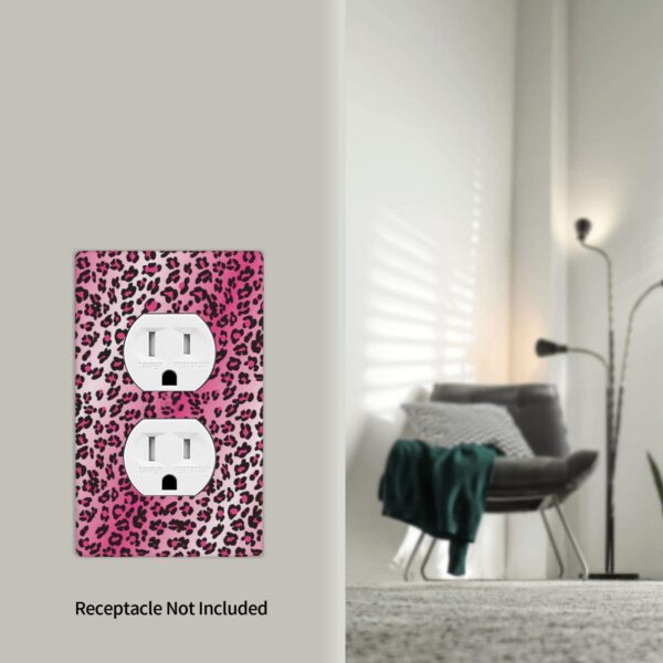 1Pcs Pink Leopard Wall Switch Cover Plate  Wall Plate Cover  Outlet Covers Wall Plate  For bedroom room decoration - Image 4