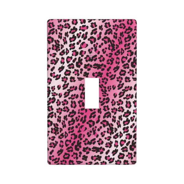 1Pcs Pink Leopard Wall Switch Cover Plate  Wall Plate Cover  Outlet Covers Wall Plate  For bedroom room decoration
