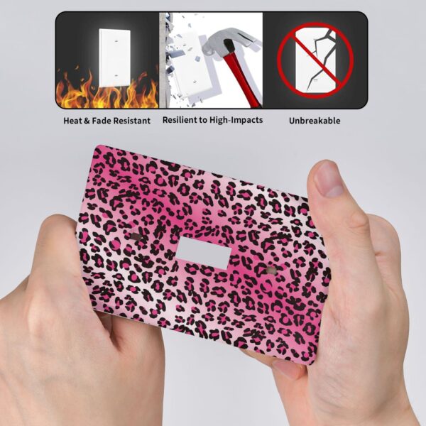 1Pcs Pink Leopard Wall Switch Cover Plate  Wall Plate Cover  Outlet Covers Wall Plate  For bedroom room decoration - Image 4