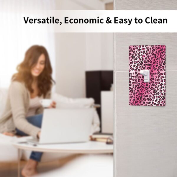 1Pcs Pink Leopard Wall Switch Cover Plate  Wall Plate Cover  Outlet Covers Wall Plate  For bedroom room decoration - Image 5